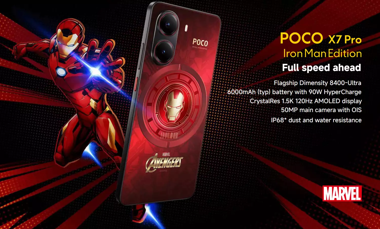 POCO X7 Pro Iron Man Edition - Limited Edition - Banner - Alezay Kuwait - Poco Kuwait